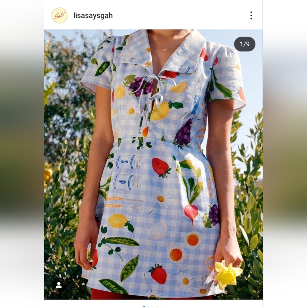 Lisa Says Gah Fruit Print Mini Dress